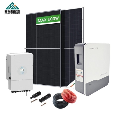 6kw zonne-energiesysteem voor huishoudelijk hybride elektriciteitssysteem 50Hz Uitgangsfrequentie