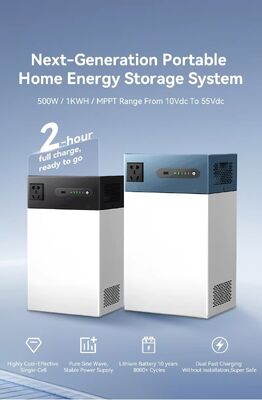 1004,8Wh Dual-Charging Zonne-energiesysteem 500W Draagbare ESS