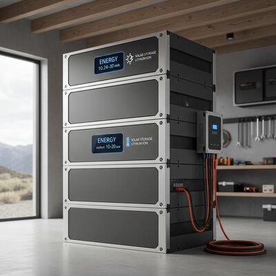 Energie 10,24 kWh tot 30 kWh Zonne-opslagbatterij Lithium-ion Uitgangsvermogen Bereik 10 tot 20 kWh Off-grid Power Storage System
