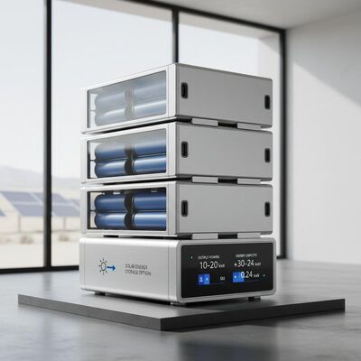 Opstapelbare zonne-energieopslagbatterij Uitgangsvermogen 10 tot 20 kWh Energiecapaciteit 10,24 kWh tot 30 kWh en optie voor zonne-energieopslag
