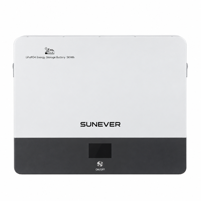 SUNEVER 5kWh Wandmontage LiFePO4 zonne-energie opslagbatterij	 51.2V 100Ah voor zonnebatterij opslagsysteem