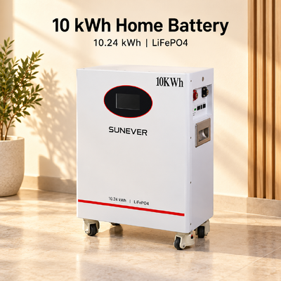 UNEVER 10kWh 51.2V 200Ah LiFePO4 Lithium Zonnebatterij voor Energieopslag Thuis en Off-Grid Back-up Voeding