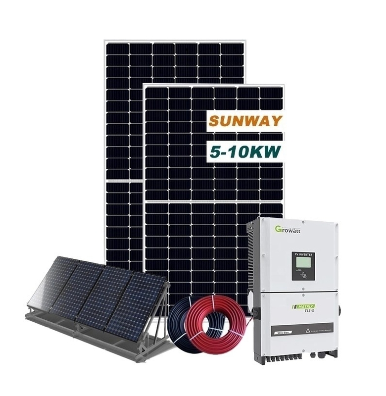 220VAC 10kw Zonne-energiesysteem voor huishoudens Commerciële voordelen 50Hz