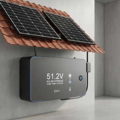 51,2V Solar Storage Battery Home Temperatuur Opslag Zonnepaneel Aangedreven Energieopslag voor Residentiële Zonne-energiesystemen