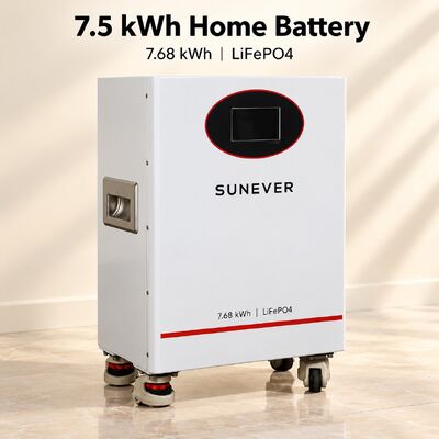 SUNEVER 7.68kWh 25.6V 300Ah LiFePO4 Lithium Zonnebatterij voor Energieopslag Thuis en Off-Grid Back-up Voeding